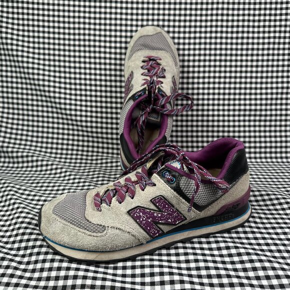 New Balance 574 Sneakers Gorpcore Purple Blue Grey Women's Size 8.5 - Picture 1 of 6